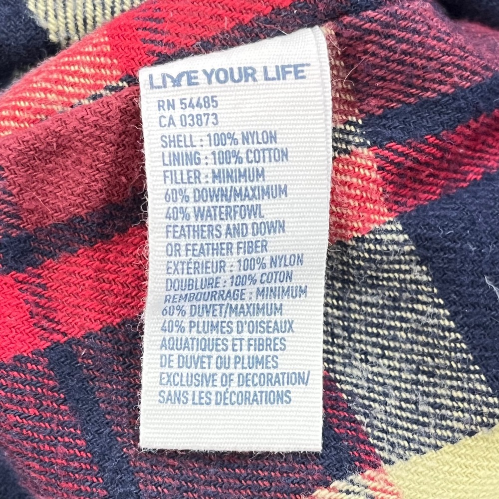 American Eagle Mens Puffer Vest XXL Blue Plaid Lined Down Fill 01977 Outerwear - Picture 4 of 10